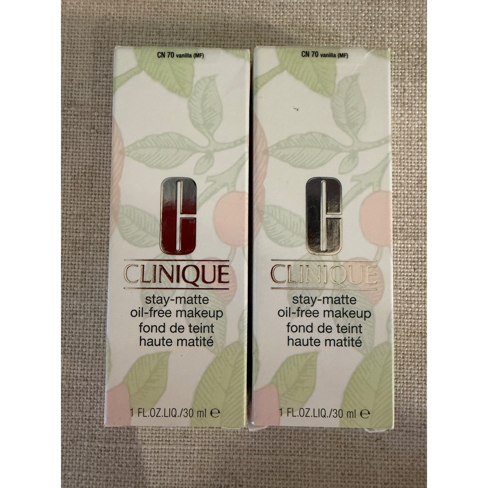 Clinique Stay-Matte Oil-Free Makeup Foundation CN 70 Vanilla 1oz Lot of 2